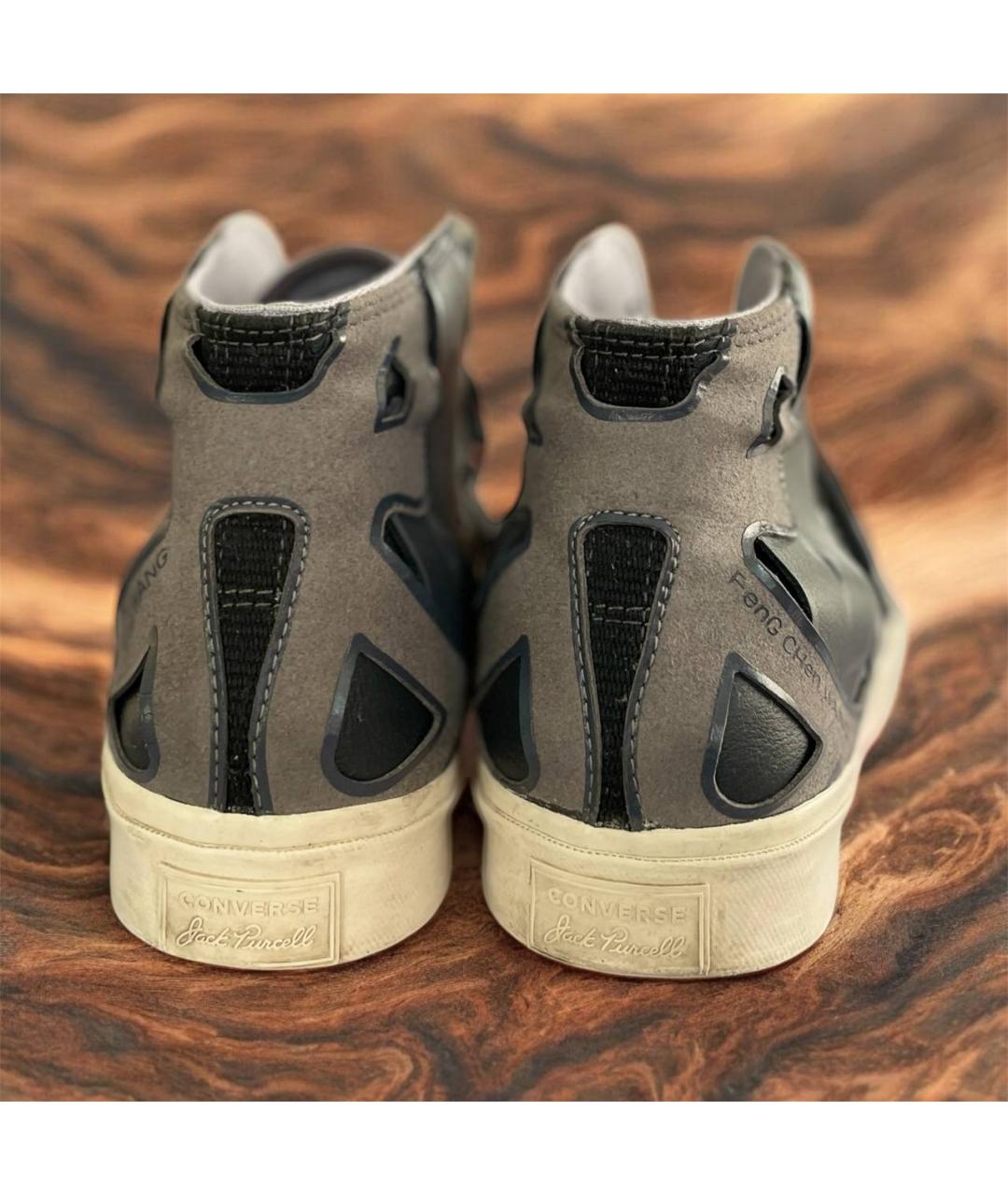 CONVERSE Черные кожаные высокие кроссовки / кеды, фото 4