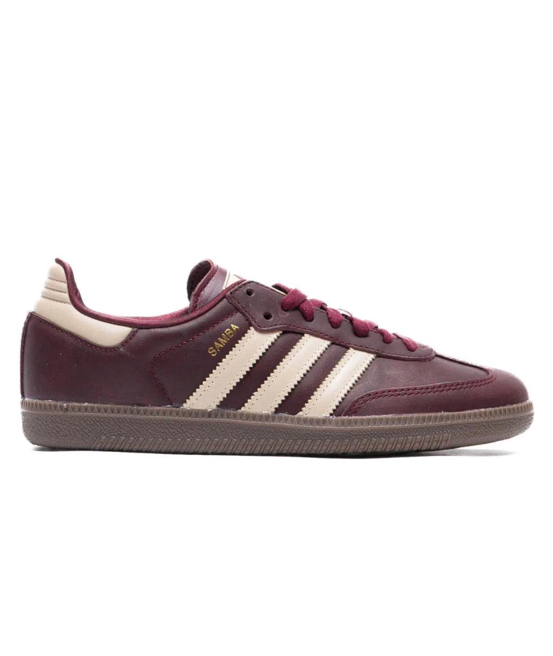 ADIDAS Бордовые кожаные кеды, фото 6