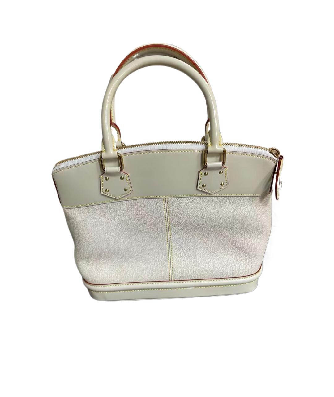 LOUIS VUITTON Белая кожаная сумка с короткими ручками, фото 1