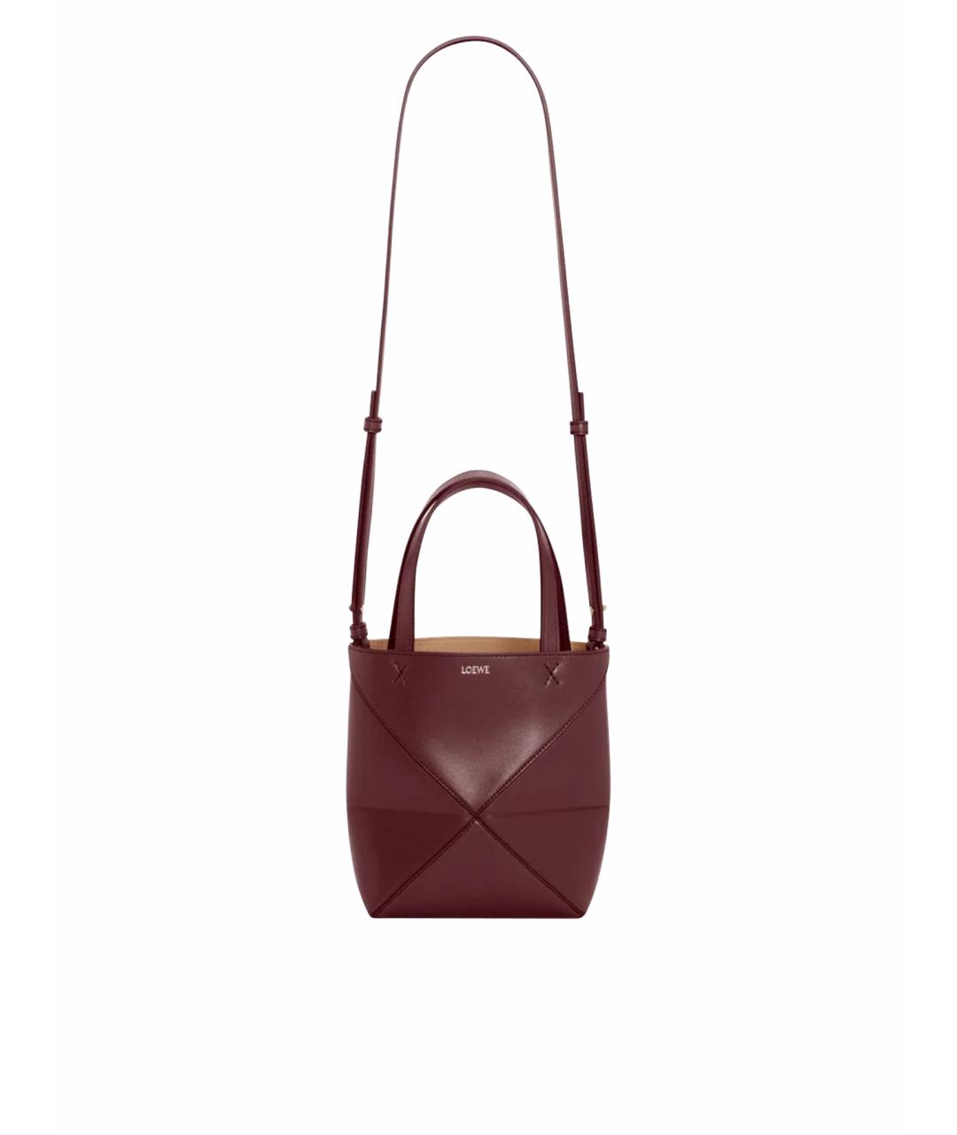 LOEWE Бордовая кожаная сумка через плечо, фото 1