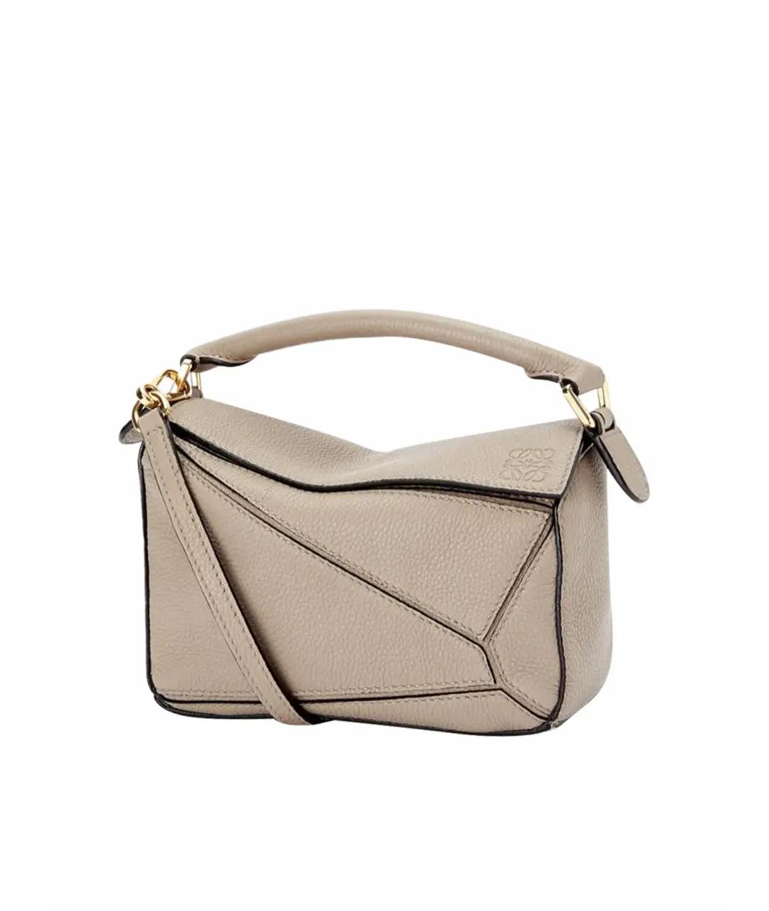 LOEWE Бежевая кожаная сумка через плечо, фото 1