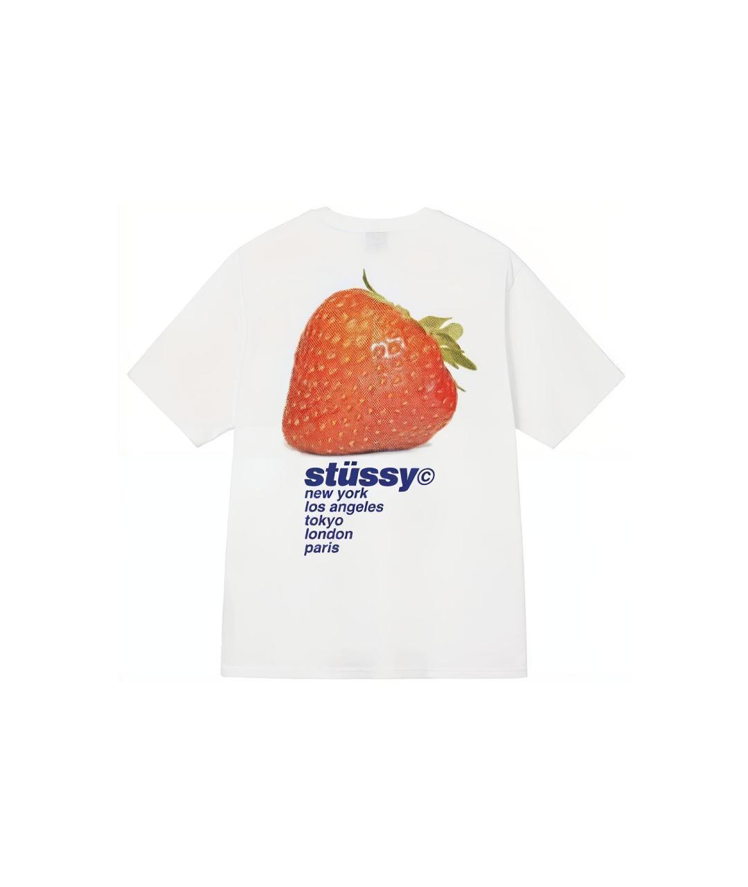 STUSSY Белая хлопковая футболка, фото 2