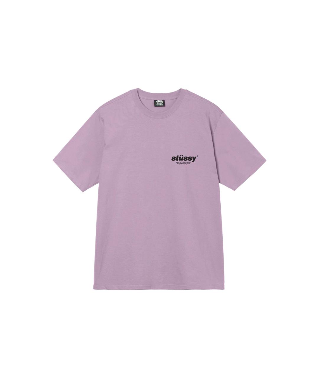 STUSSY Фиолетовая хлопковая футболка, фото 1