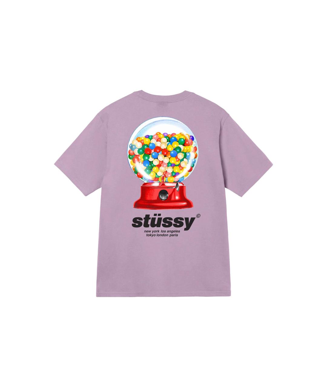 STUSSY Фиолетовая хлопковая футболка, фото 2