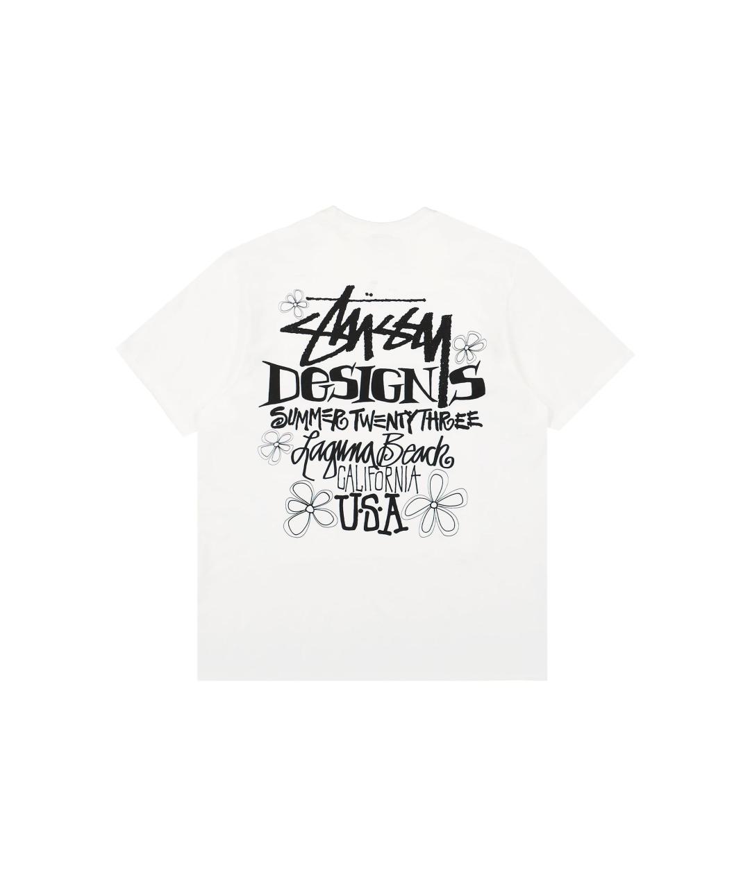 STUSSY Белая хлопковая футболка, фото 2