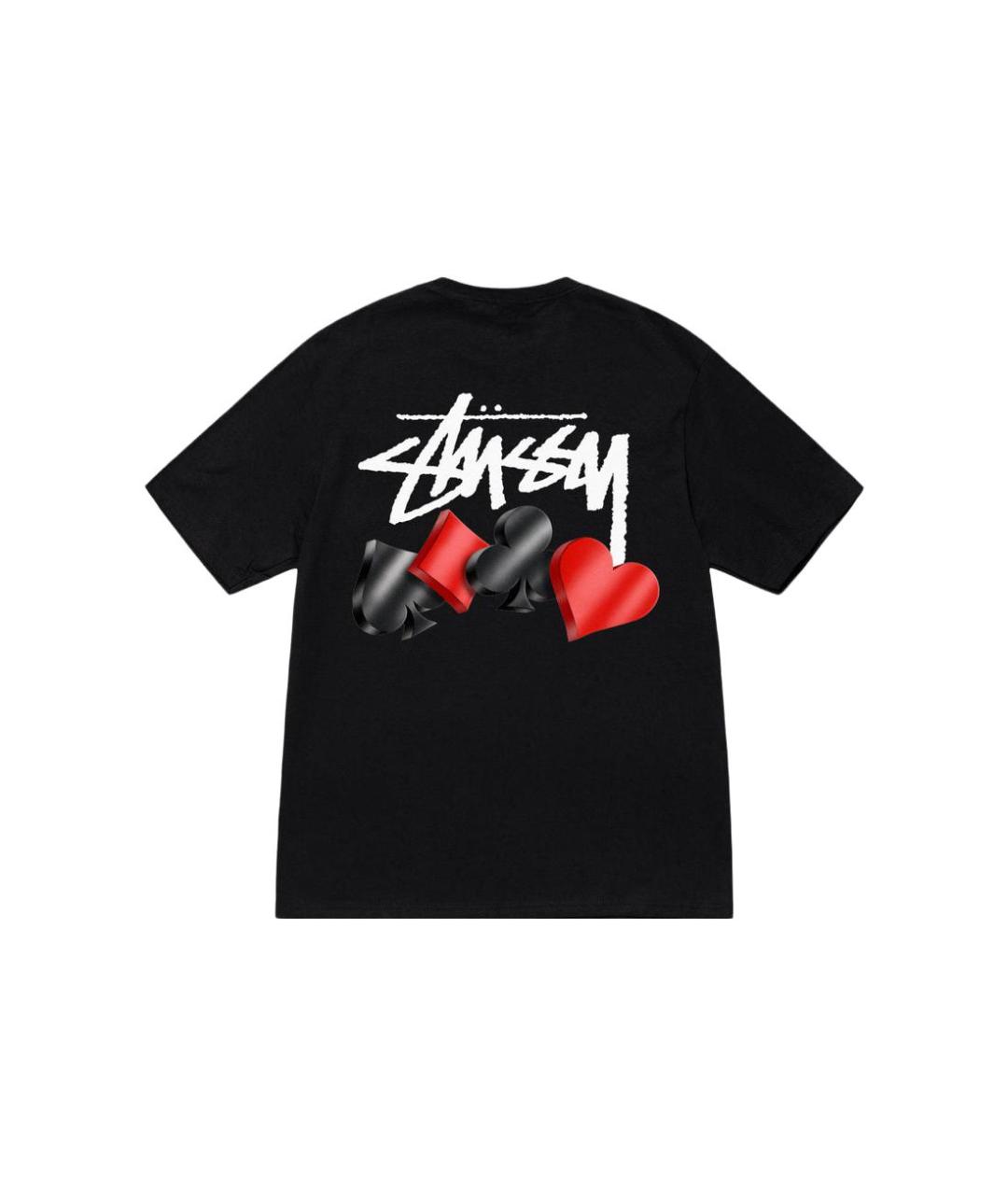 STUSSY Черная хлопковая футболка, фото 2