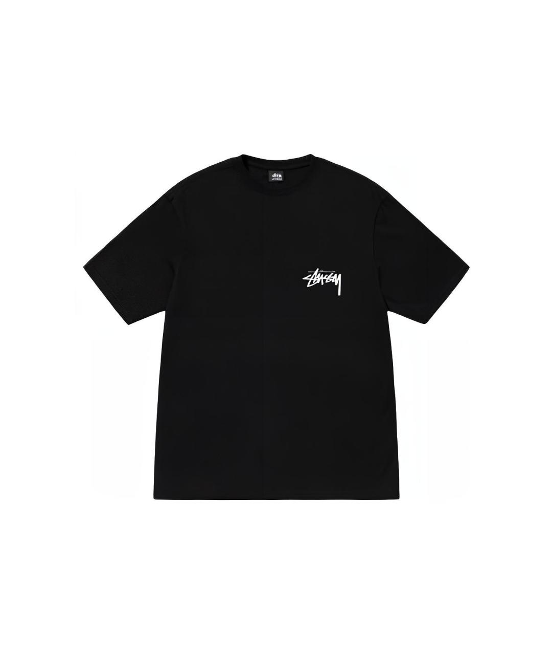 STUSSY Черная хлопковая футболка, фото 1