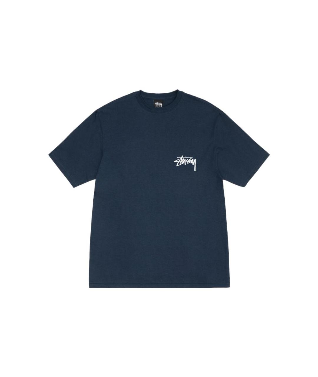 STUSSY Синяя хлопковая футболка, фото 1