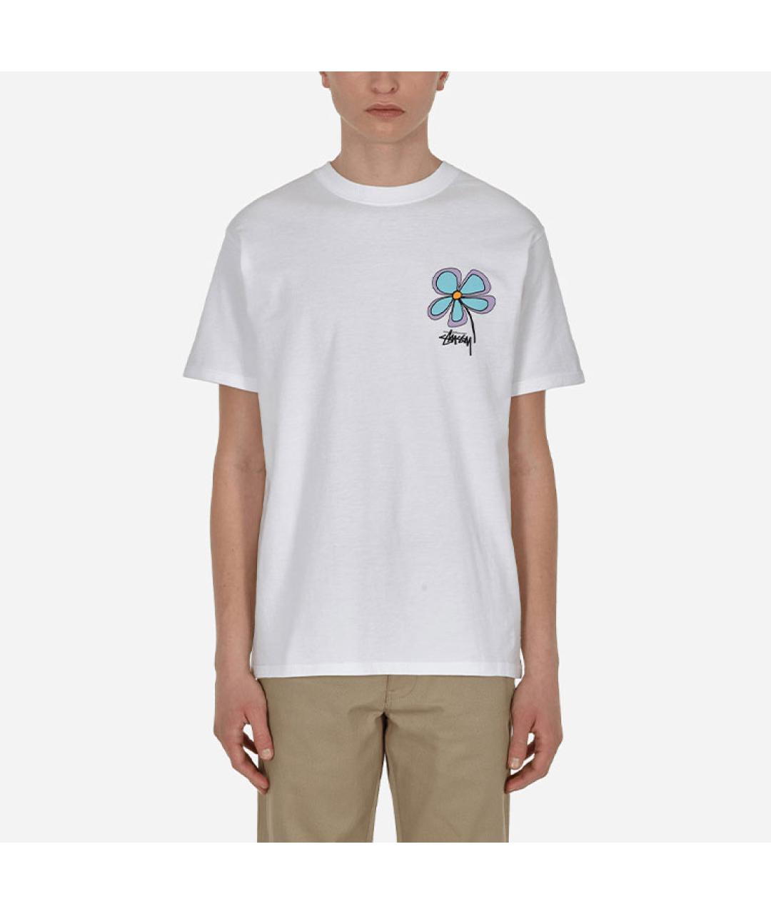STUSSY Белая хлопковая футболка, фото 3