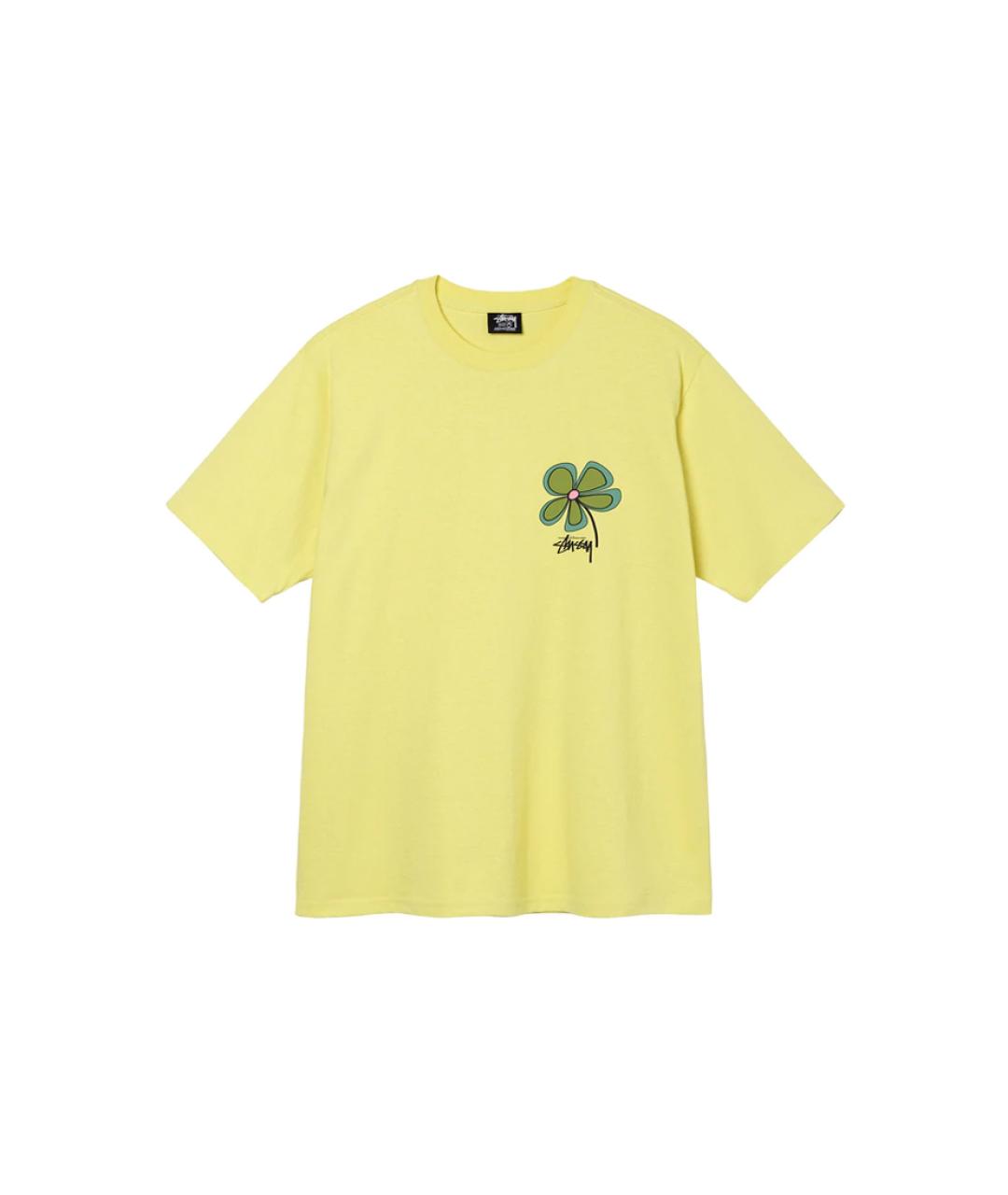 STUSSY Желтая хлопковая футболка, фото 1