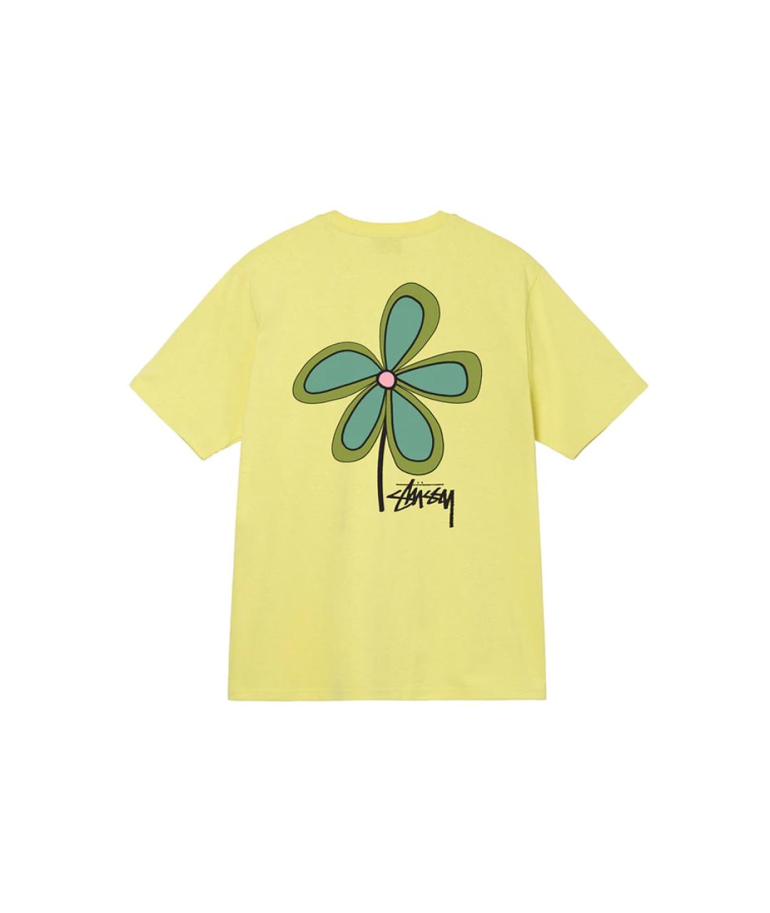 STUSSY Желтая хлопковая футболка, фото 2