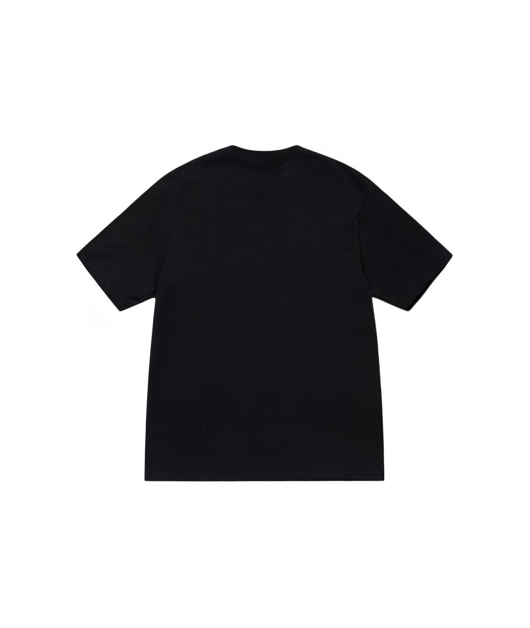 STUSSY Черная хлопковая футболка, фото 2