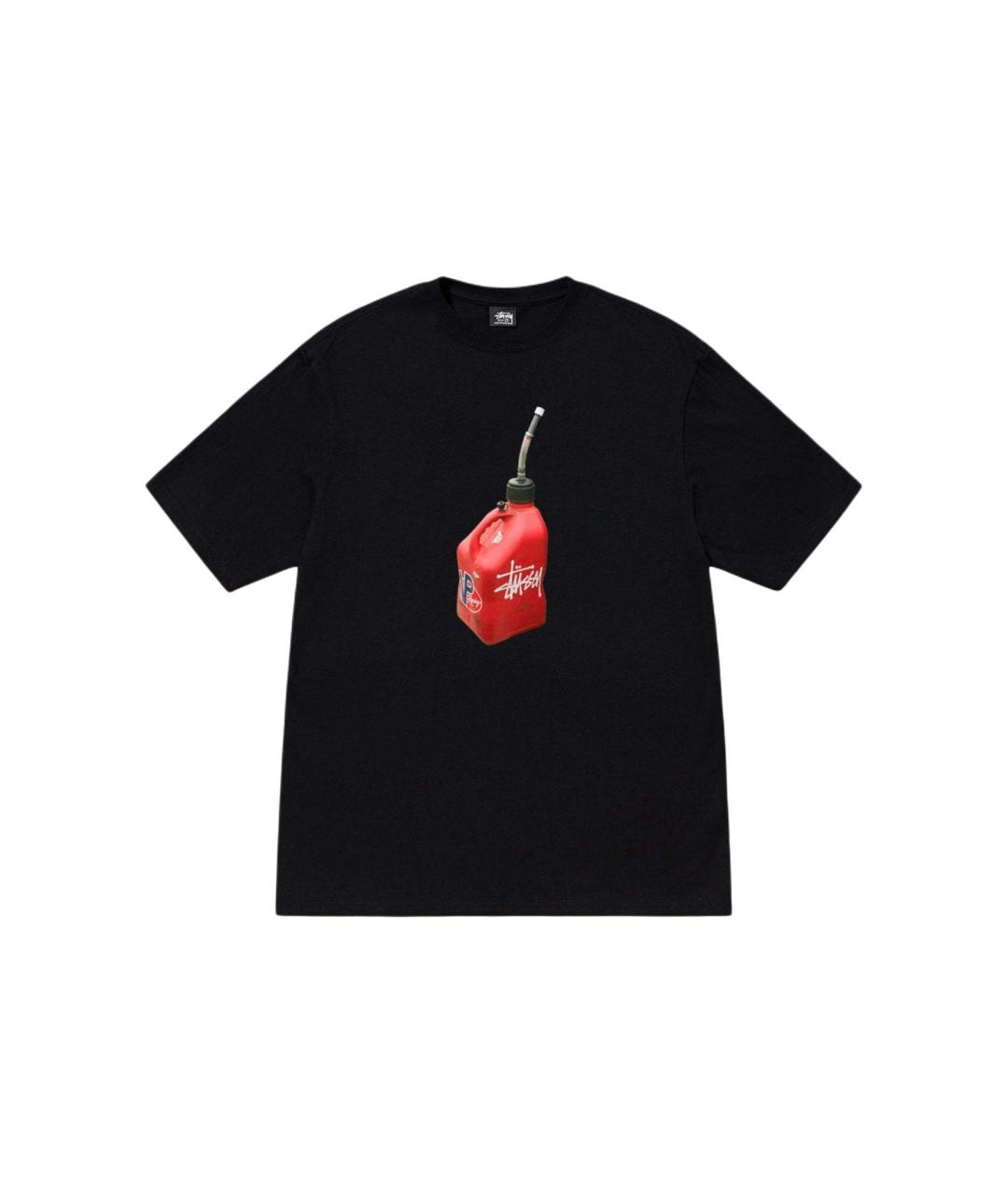 STUSSY Черная хлопковая футболка, фото 1