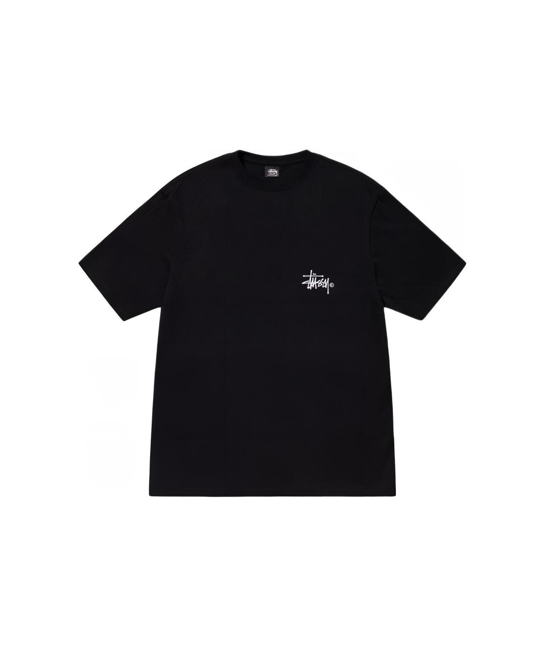 STUSSY Черная хлопковая футболка, фото 1