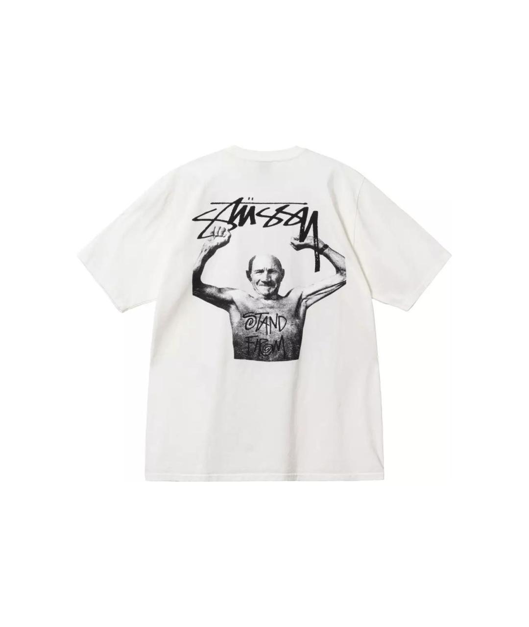 STUSSY Белая хлопковая футболка, фото 2