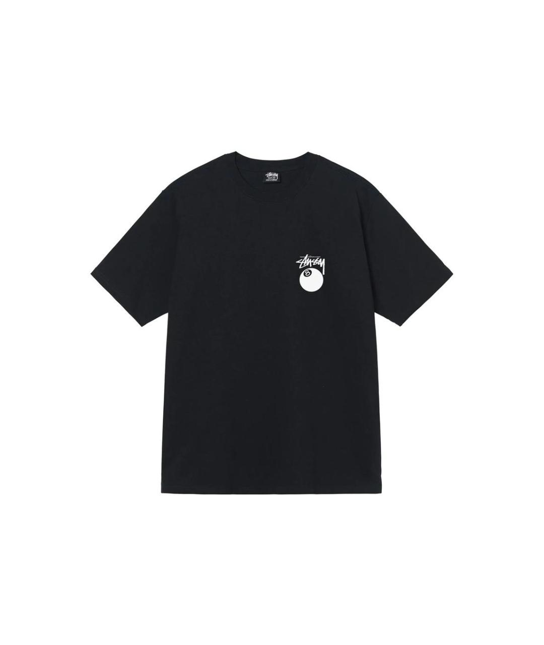 STUSSY Черная хлопковая футболка, фото 1