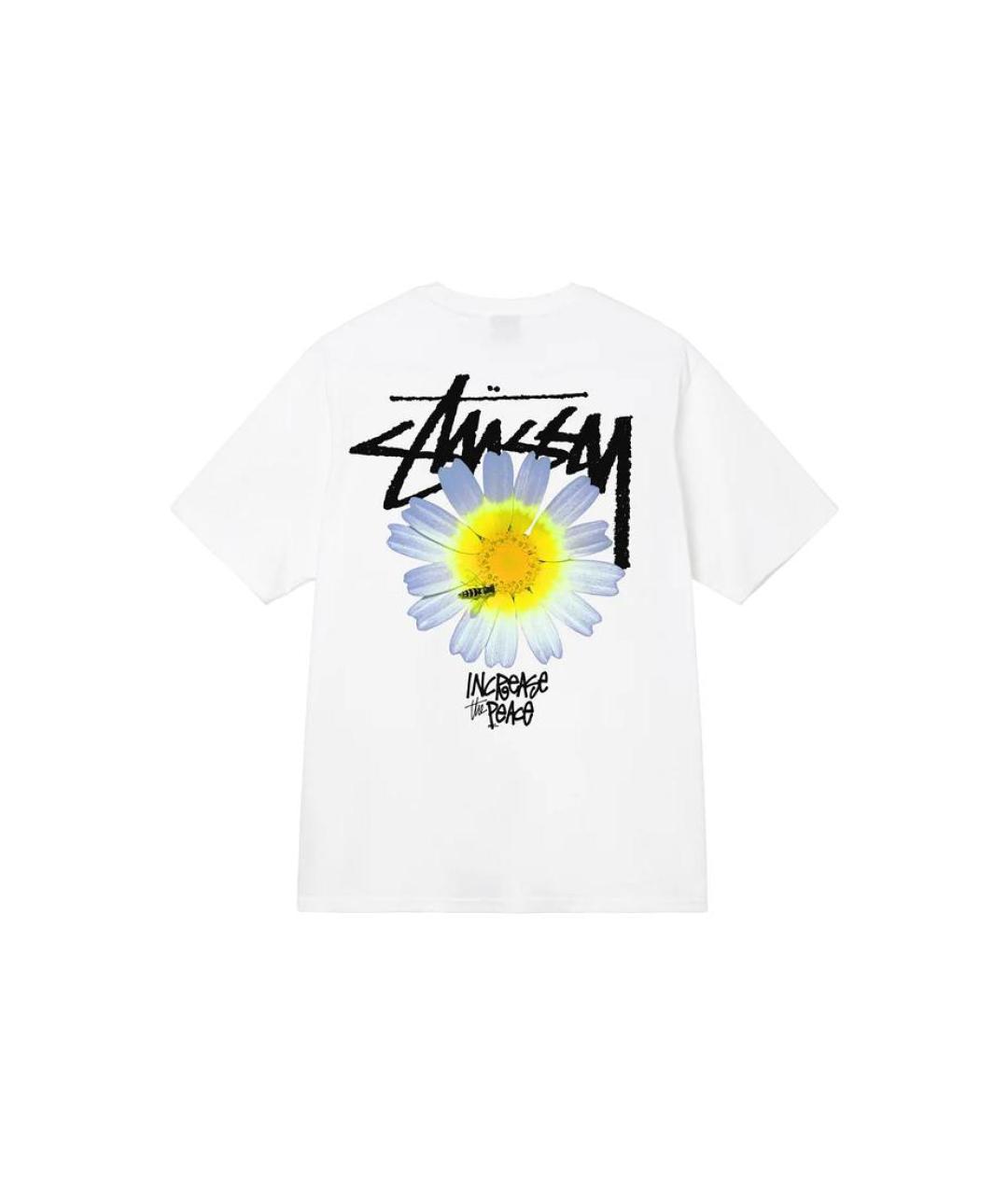 STUSSY Белая хлопковая футболка, фото 2