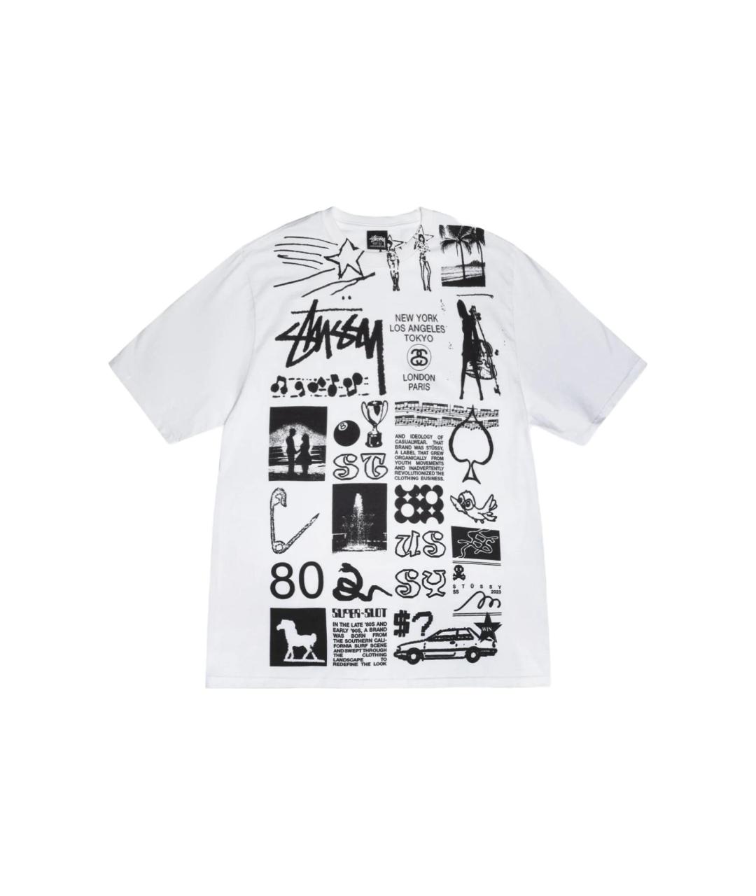 STUSSY Белая хлопковая футболка, фото 1