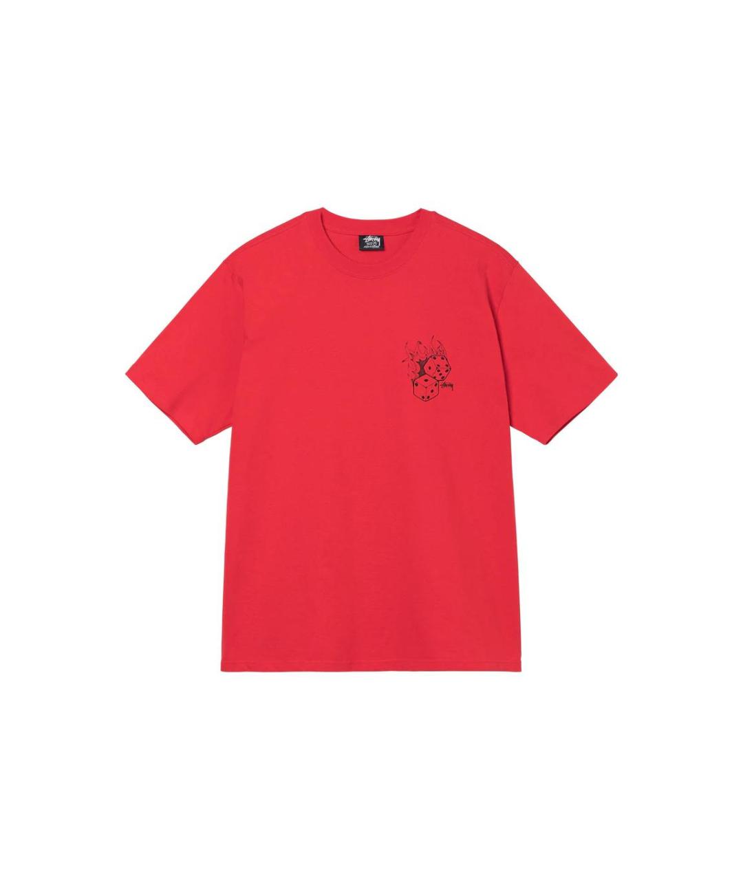 STUSSY Красная хлопковая футболка, фото 1