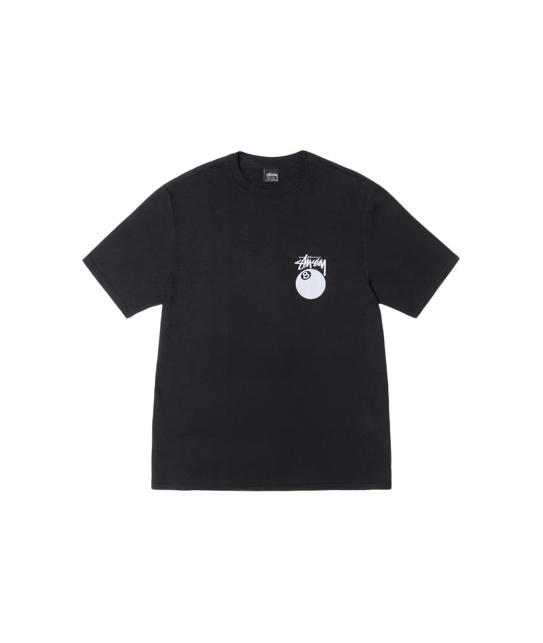STUSSY Черная хлопковая футболка, фото 1