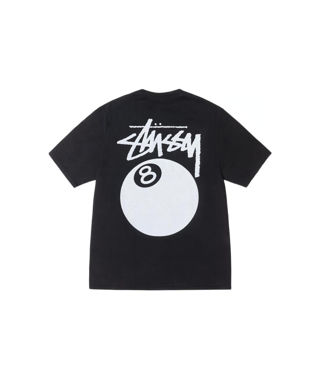 STUSSY Черная хлопковая футболка, фото 2