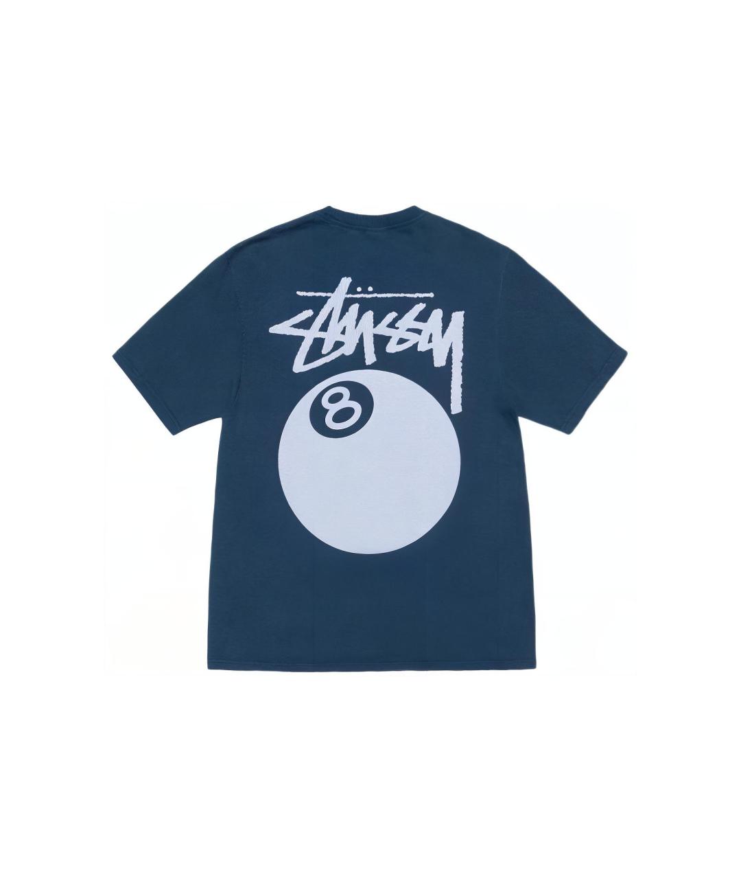 STUSSY Синяя хлопковая футболка, фото 2