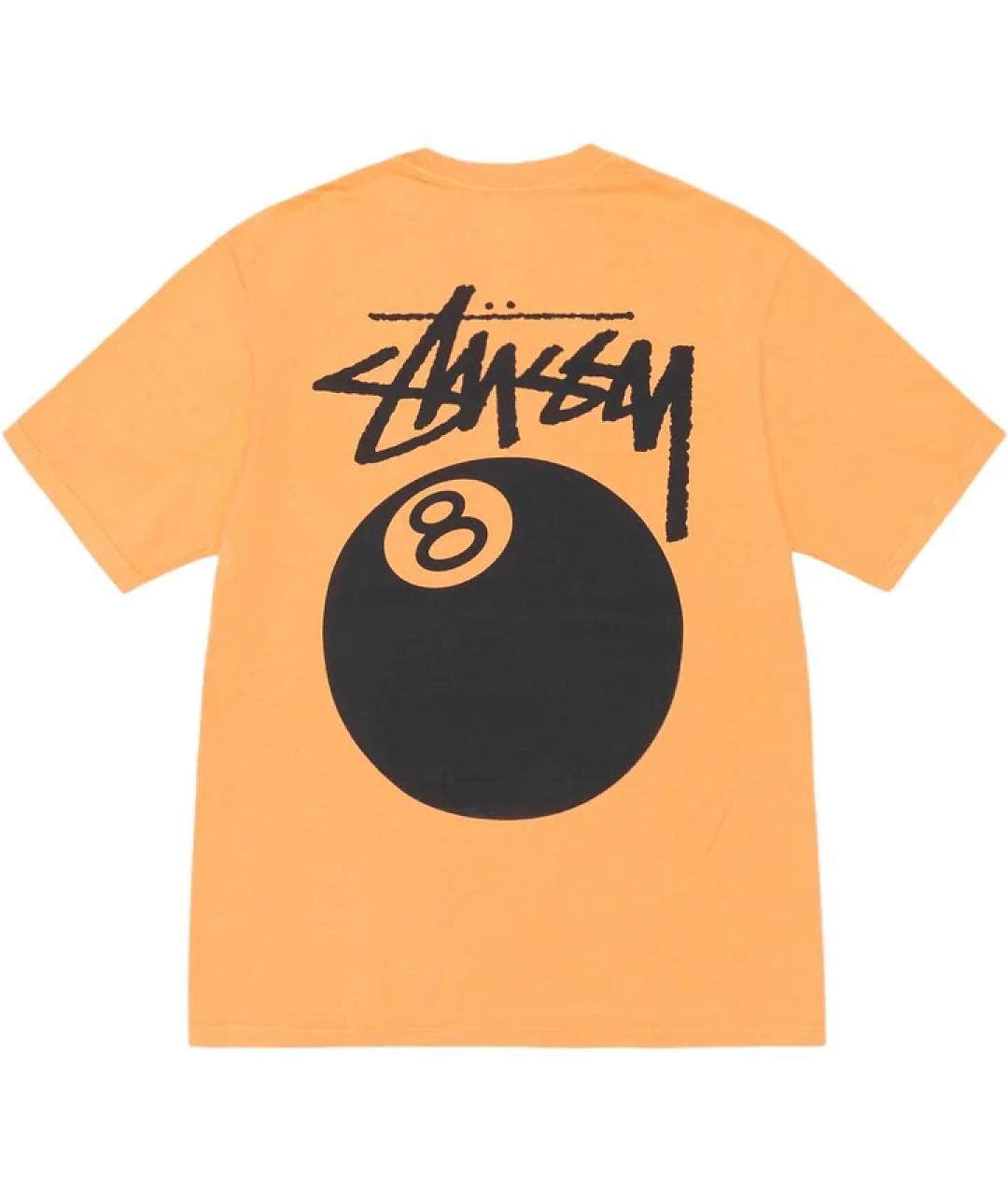 STUSSY Оранжевая хлопковая футболка, фото 2