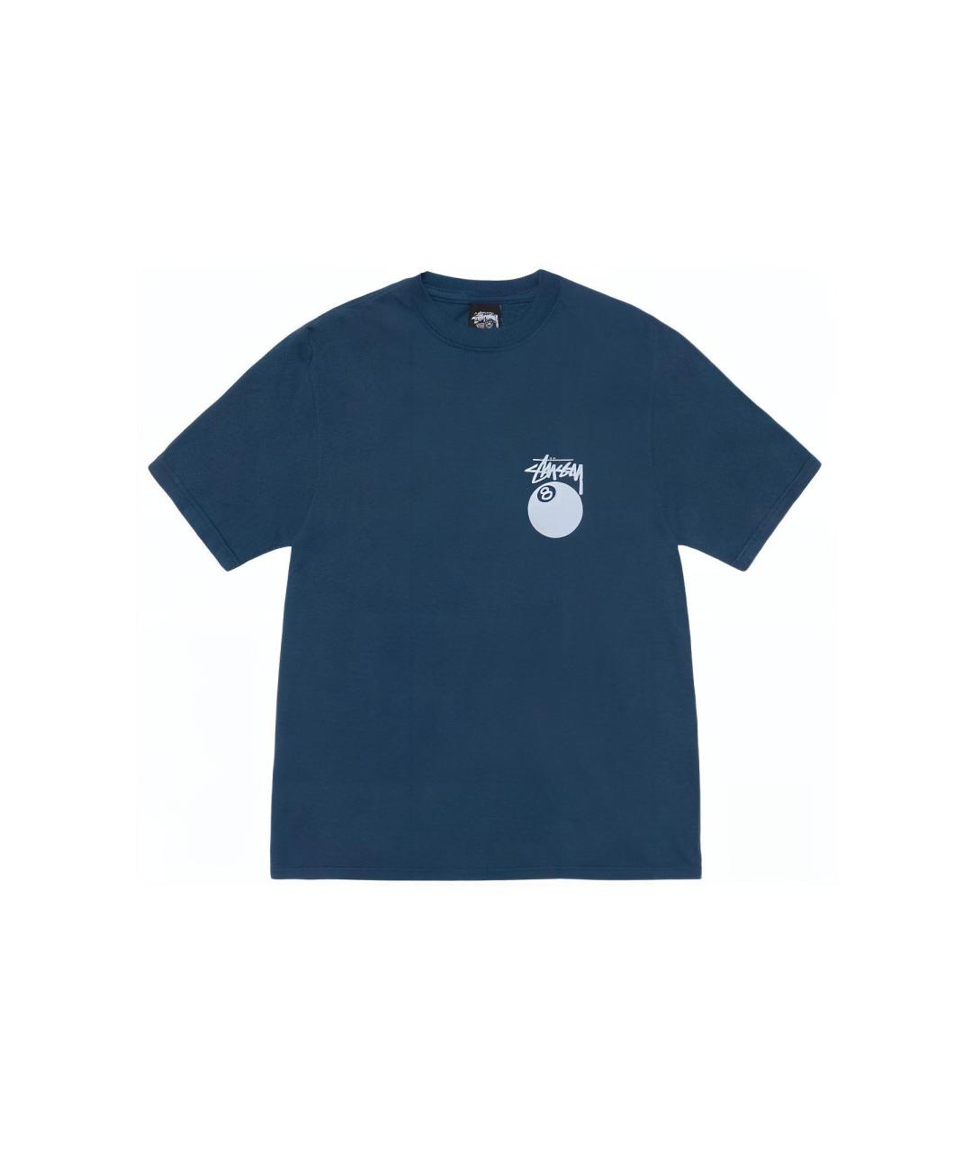 STUSSY Темно-синяя хлопковая футболка, фото 1