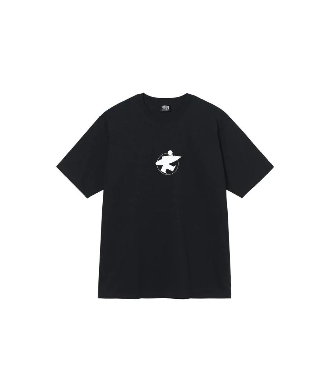 STUSSY Черная хлопковая футболка, фото 1
