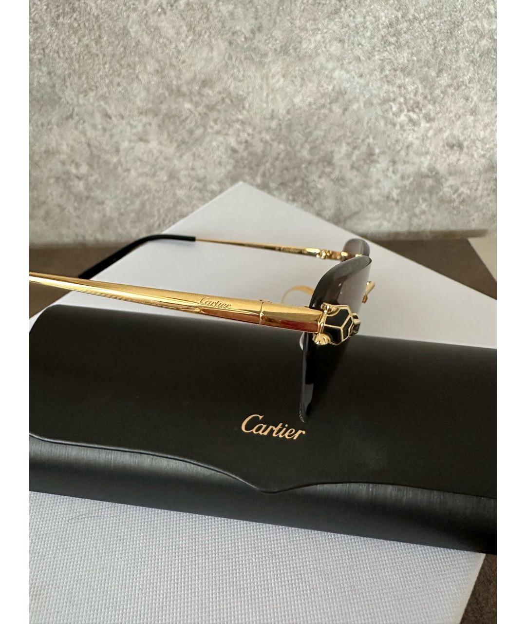 CARTIER Золотые металлические солнцезащитные очки, фото 7