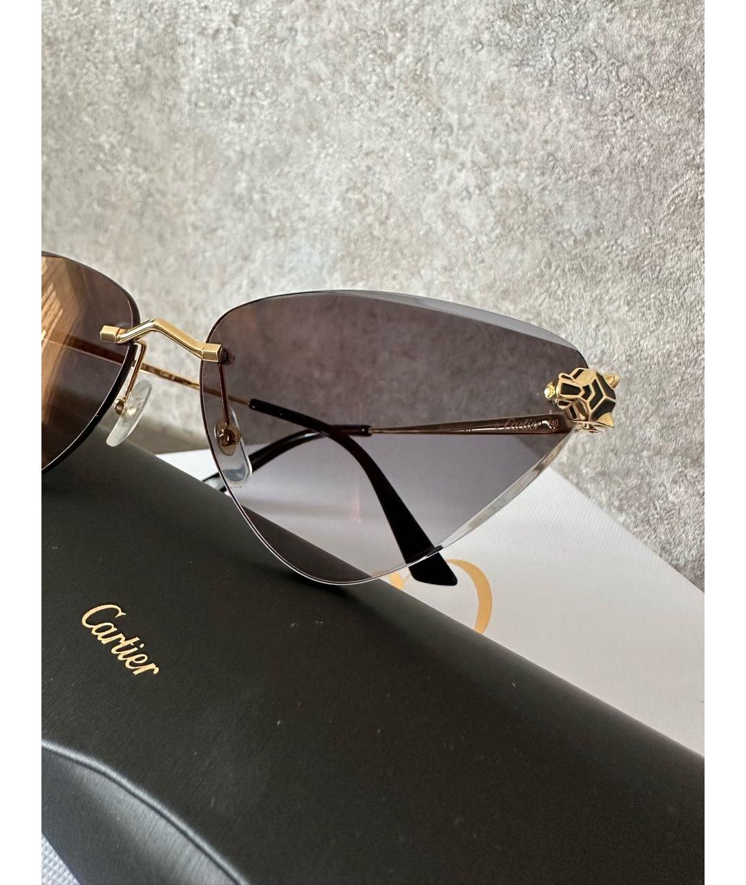 CARTIER Золотые металлические солнцезащитные очки, фото 4