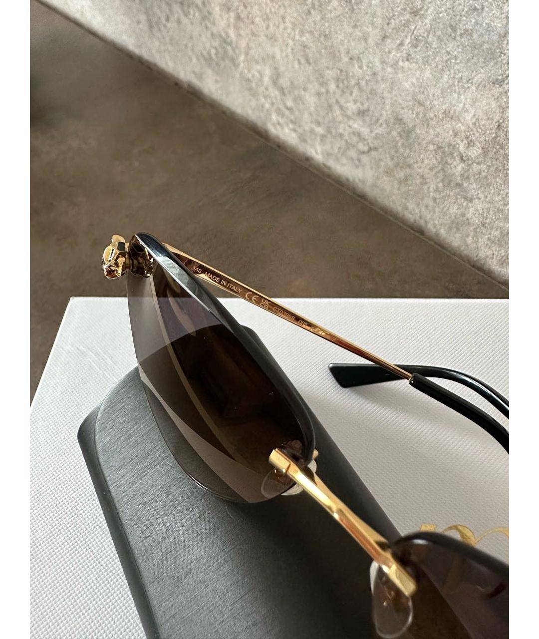 CARTIER Золотые металлические солнцезащитные очки, фото 5