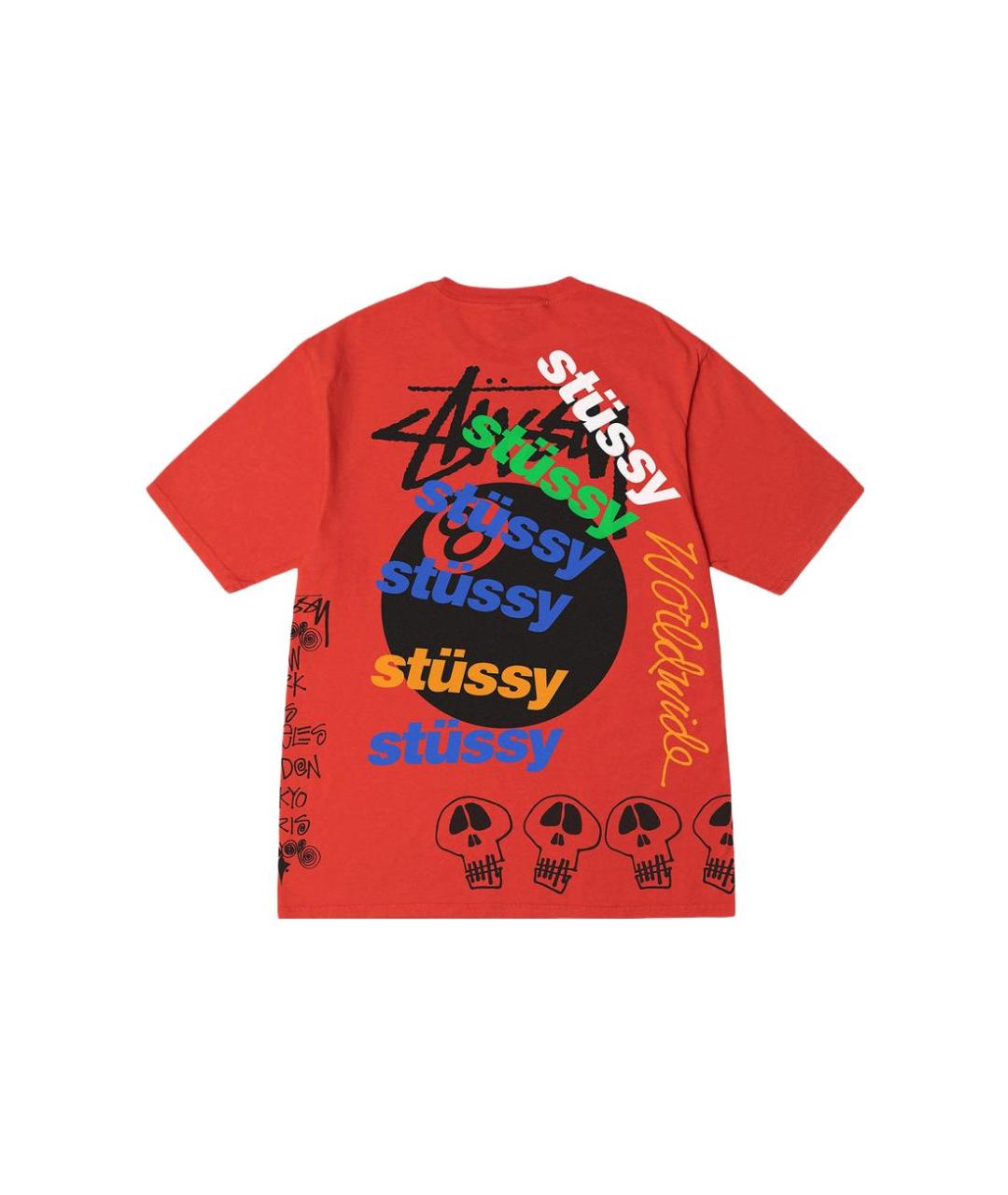 STUSSY Красная хлопковая футболка, фото 2