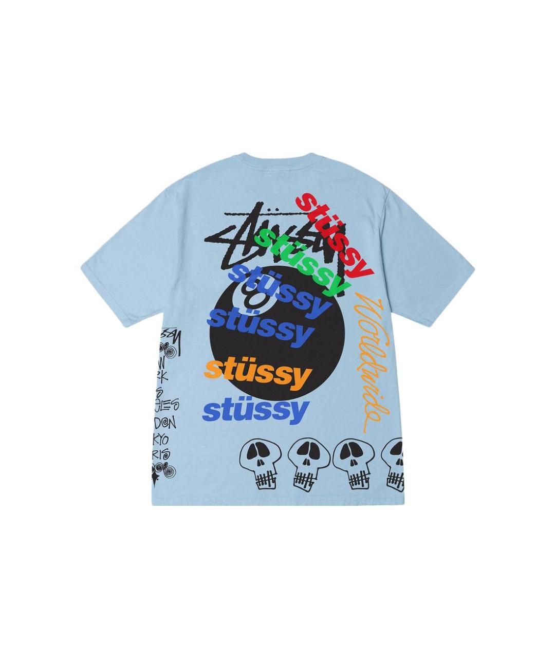 STUSSY Голубая хлопковая футболка, фото 2