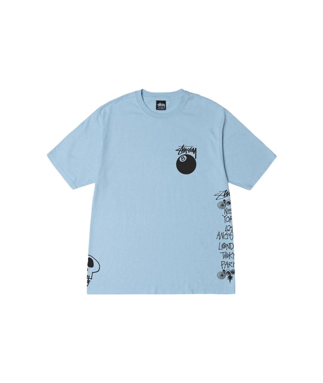 STUSSY Голубая хлопковая футболка, фото 1