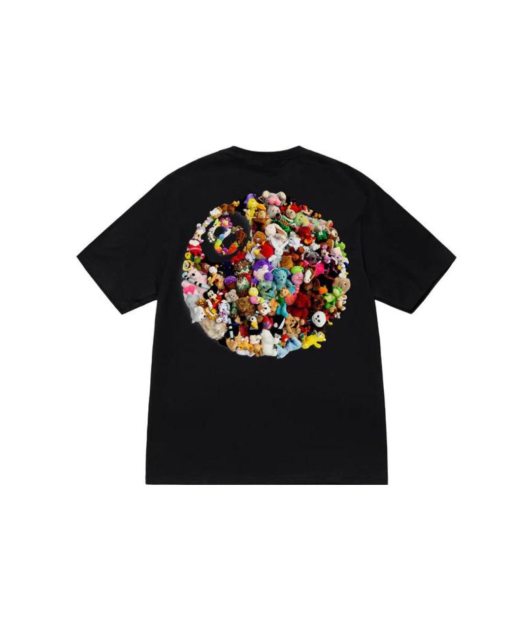STUSSY Черная хлопковая футболка, фото 2