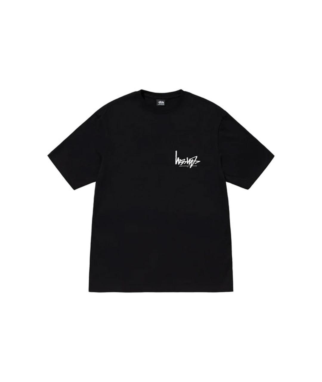 STUSSY Черная хлопковая футболка, фото 1