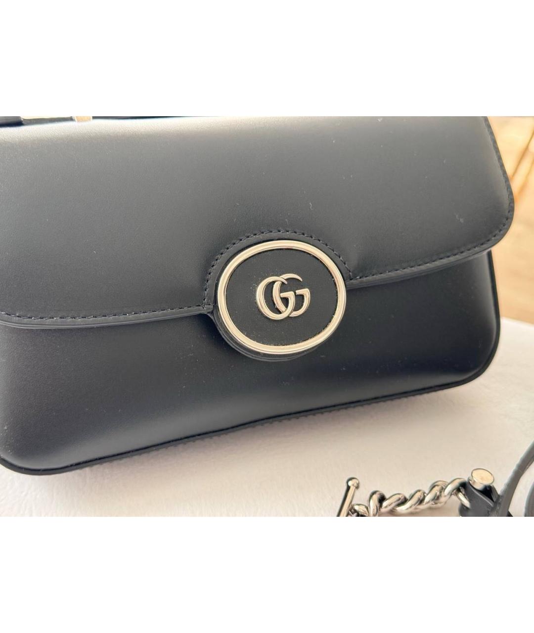 GUCCI Черная кожаная сумка с короткими ручками, фото 2