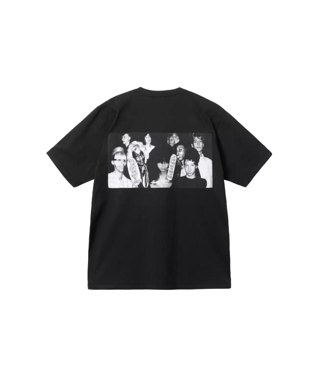 STUSSY Черная хлопковая футболка, фото 2