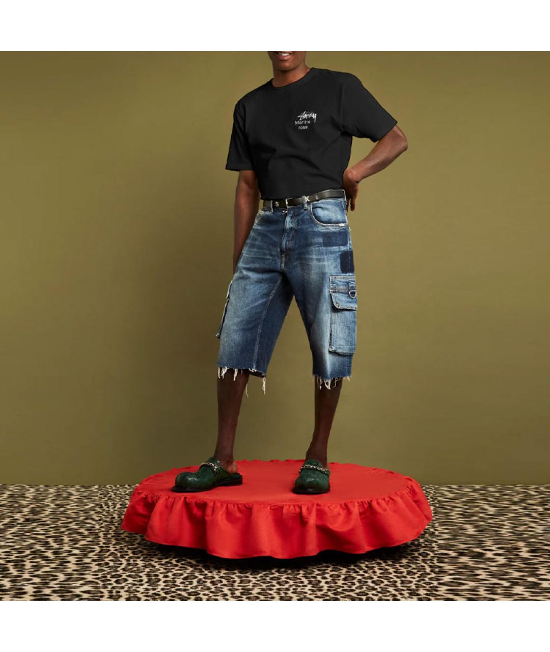 STUSSY Черная хлопковая футболка, фото 3