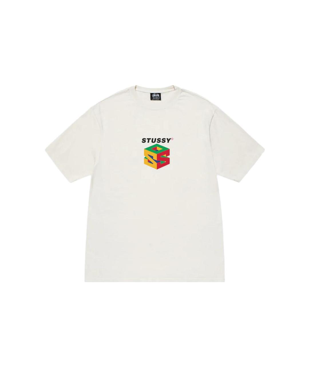STUSSY Белая хлопковая футболка, фото 1