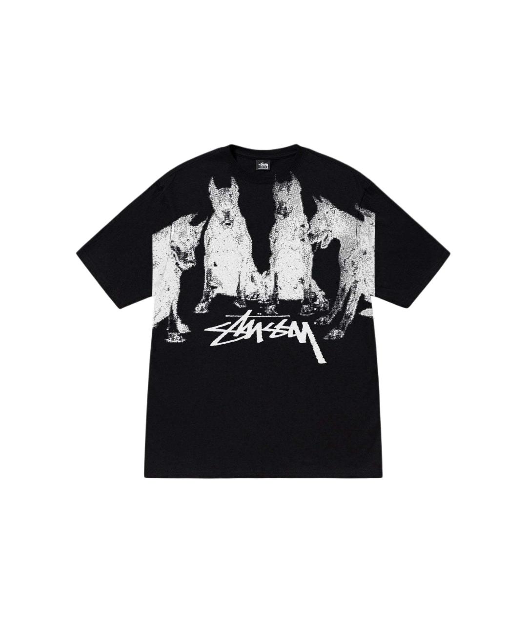 STUSSY Черная хлопковая футболка, фото 1