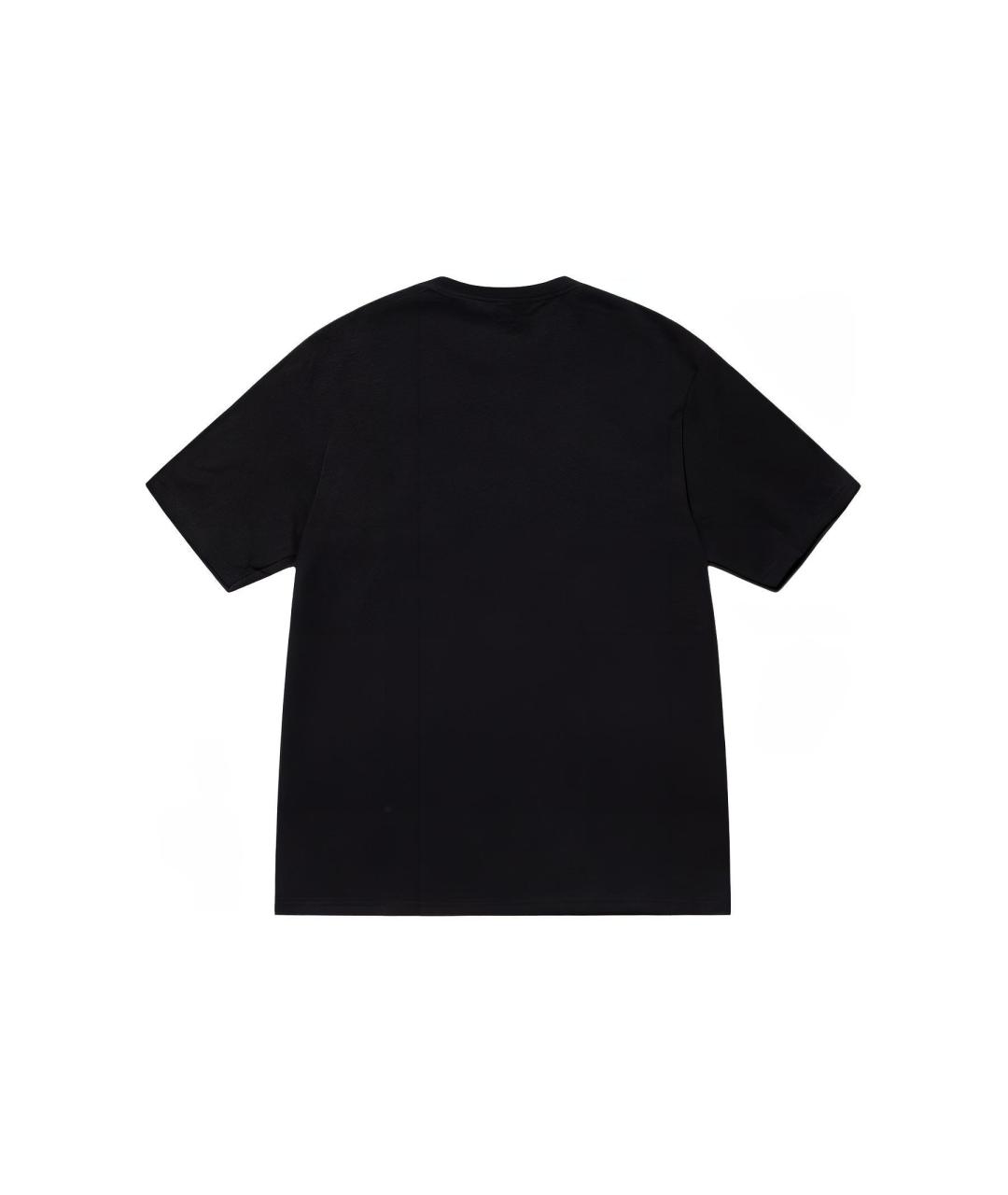 STUSSY Черная хлопковая футболка, фото 2