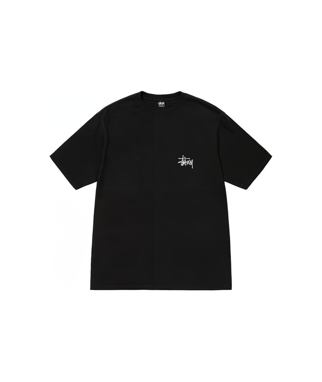 STUSSY Черная хлопковая футболка, фото 1