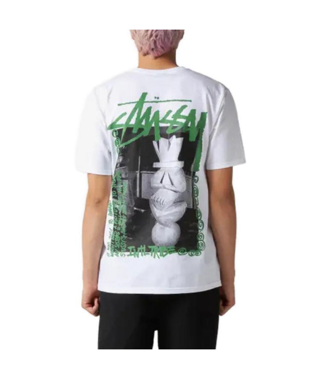 STUSSY Белая хлопковая футболка, фото 4