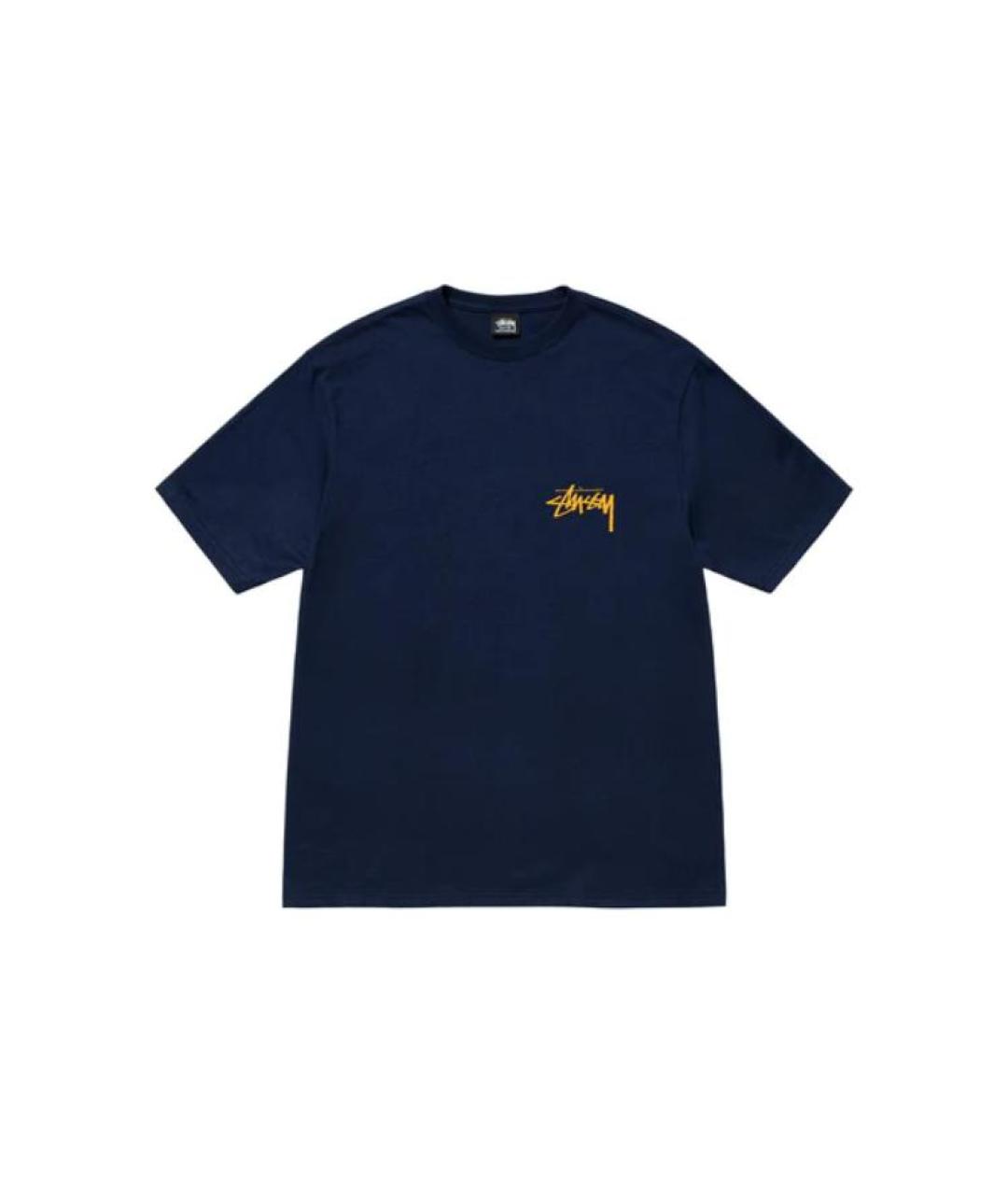 STUSSY Темно-синяя хлопковая футболка, фото 1