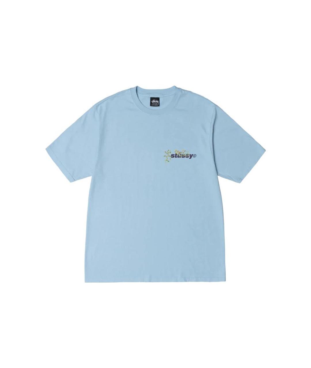 STUSSY Голубая хлопковая футболка, фото 1