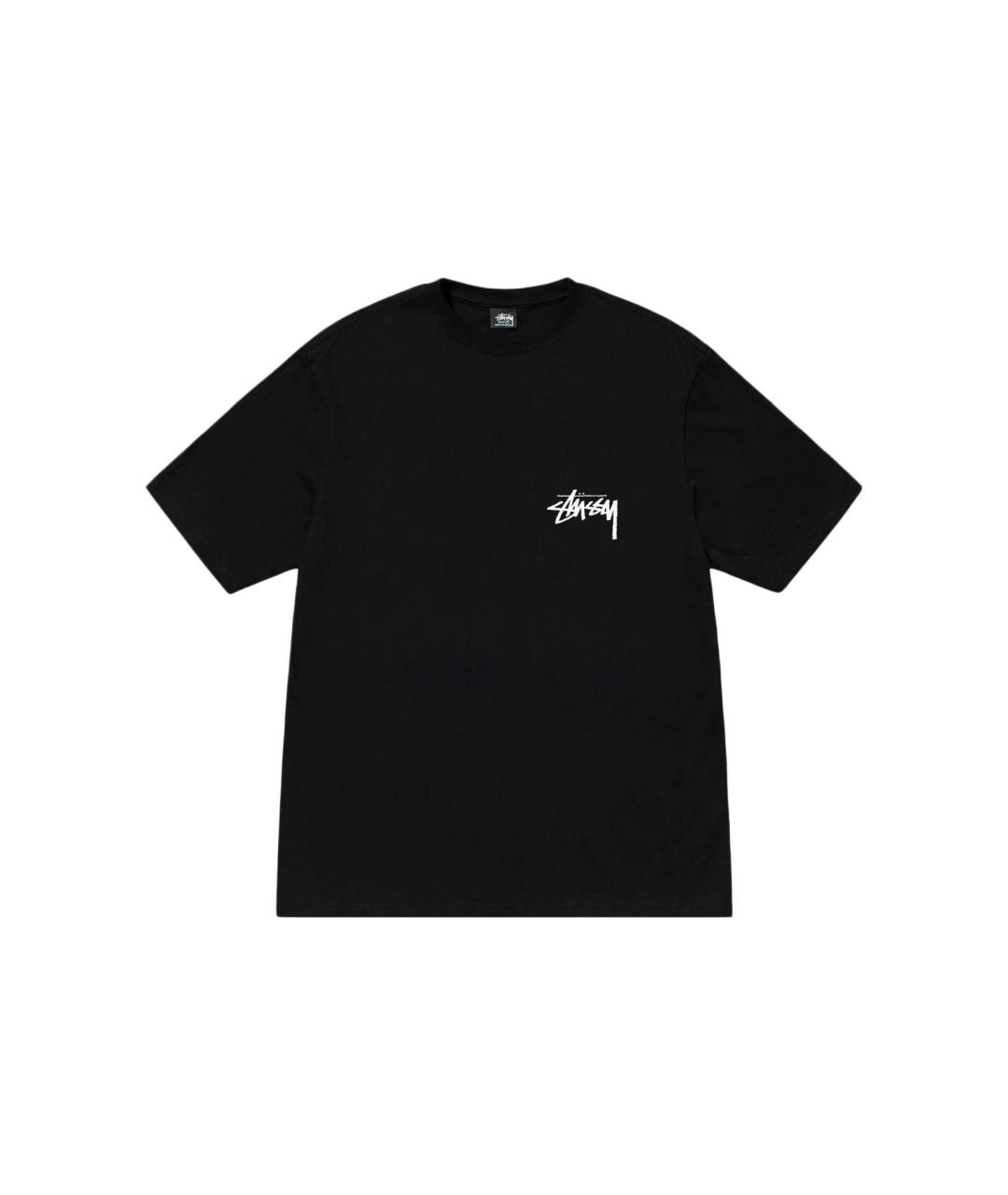 STUSSY Черная хлопковая футболка, фото 1