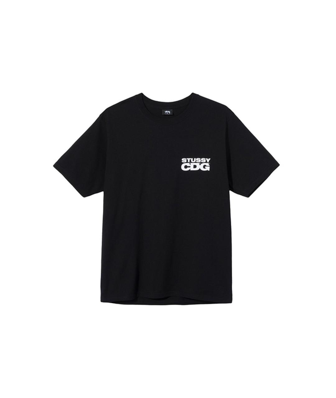 STUSSY Черная хлопковая футболка, фото 1