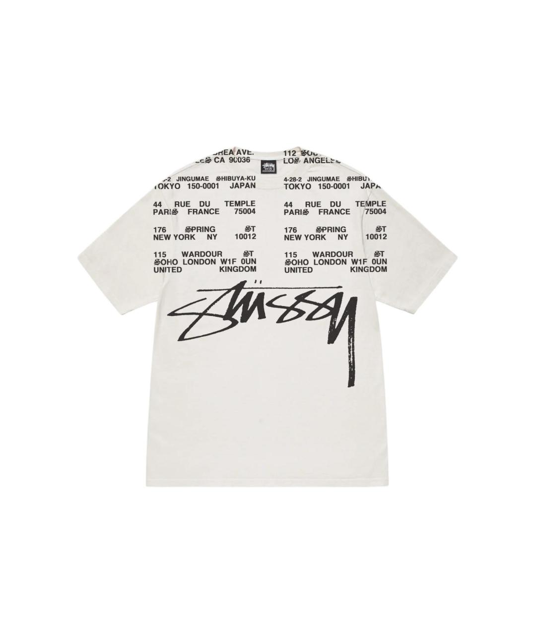 STUSSY Белая хлопковая футболка, фото 1
